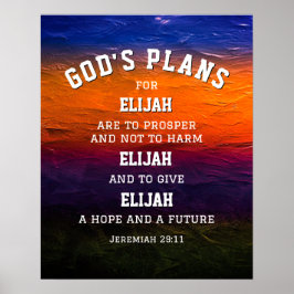 Persoonlijke GOEDEREN PLANS Jeremiah 29:11 Christe Poster