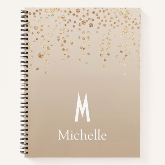 Persoonlijke Gold Confetti Notitieboek (Voorkant)