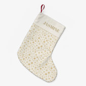 Persoonlijke Gold Cream Snowflakes kerst Kleine Kerstsok (Voorkant (Hangend))