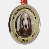 Persoonlijke Gold Dog Memorial Metalen Ornament (Rechts)