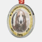 Persoonlijke Gold Dog Memorial Metalen Ornament (Links)