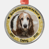 Persoonlijke Gold Dog Memorial Metalen Ornament (Voorkant)