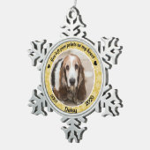Persoonlijke Gold Dog Memorial Tin Sneeuwvlok Ornament (Rechts)