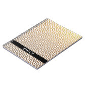 Persoonlijke Gold Foil en White Greek Key Notitieboek (Linkerzijde)