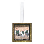 Persoonlijke Gold Glitter-kerstfoto Decoratie (Voorkant)