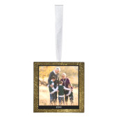 Persoonlijke Gold Glitter-kerstfoto Decoratie (Rechts)