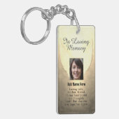 Persoonlijke Gold Memorial Angel Wings Voeg foto t Sleutelhanger (Voorkant Links)