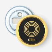 Persoonlijke Gold Monogramed Letter O Button Flesopener (Voorkant)