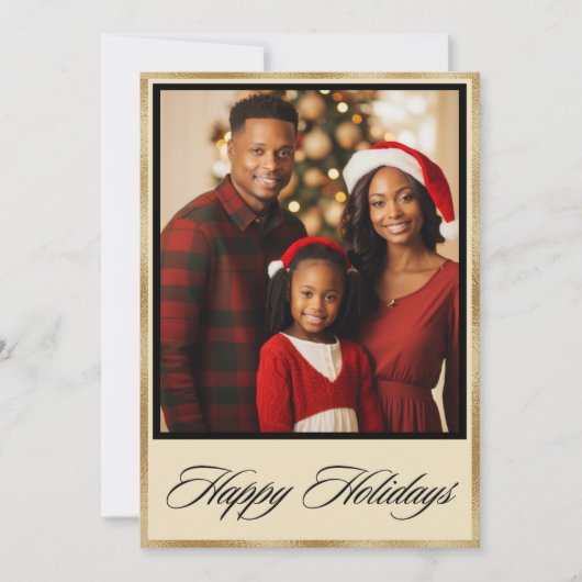 Persoonlijke Gold Photo Holiday kerstKaart (Voorkant)
