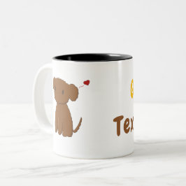 Persoonlijke Golden Doodle Hond Tweekleurige Koffiemok