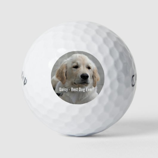 Persoonlijke Golden Retriever Dog Foto en naam Golfballen (Voorkant)