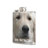 Persoonlijke Golden Retriever Dog Foto en naam Heupfles (Links)