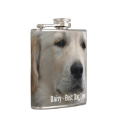 Persoonlijke Golden Retriever Dog Foto en naam Heupfles (Rechts)