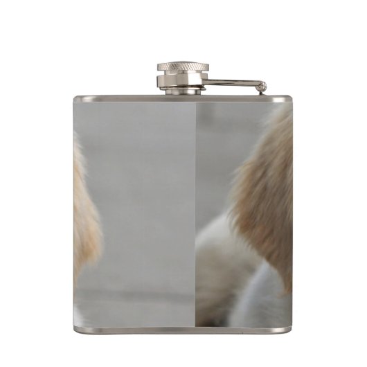 Persoonlijke Golden Retriever Dog Foto en naam Heupfles (Achterkant)