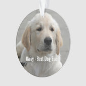 Persoonlijke Golden Retriever Dog Foto en naam Ornament (voorkant)