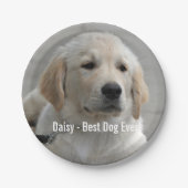 Persoonlijke Golden Retriever Dog Foto en naam Papieren Bordje (Voorkant)