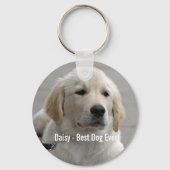Persoonlijke Golden Retriever Dog Foto en naam Sleutelhanger (Voorkant)