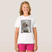 Persoonlijke Golden Retriever Dog Foto en naam T-shirt (Voorkant volledig)