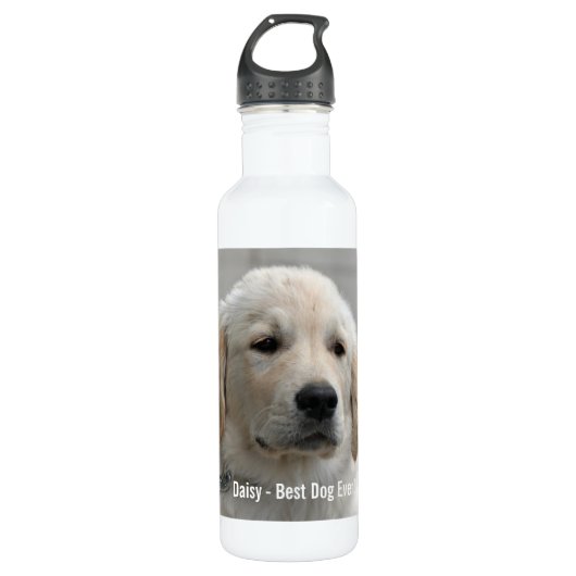 Persoonlijke Golden Retriever Dog Foto en naam Waterfles (Voorkant)