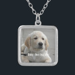 Persoonlijke Golden Retriever Dog Foto en naam Zilver Vergulden Ketting<br><div class="desc">Pas deze Golden Retriever Dog-keepasje aan met de foto en naam van je hond of puppy (of de foto/naam van een ander huisdier of persoon). De tekst luidt "Best Dog Ever" of voeg je eigen tekst toe - We houden van Daisy (de naam van je hond), de verjaardag van de...</div>