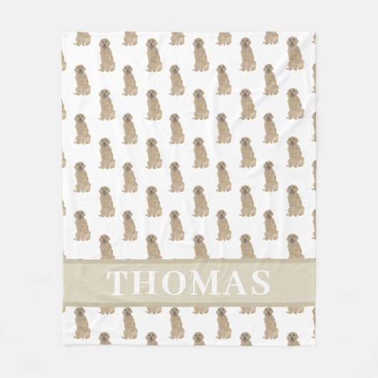 Persoonlijke Golden Retriever  Fleece Deken (Voorkant)