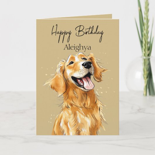 Persoonlijke Golden Retriever Kaart (Voorkant)