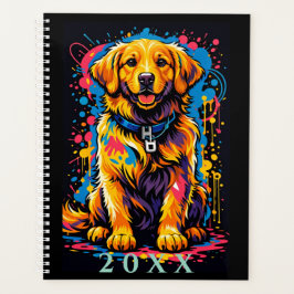 Persoonlijke Golden Retriever Kleurensplash Planne Planner
