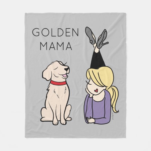 Persoonlijke Golden Retriever Mama Fleece Deken (Voorkant)