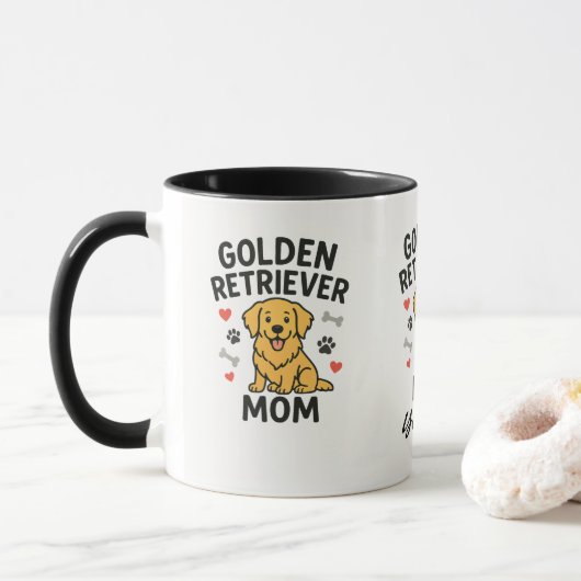 Persoonlijke Golden Retriever Moeder Mok - Aangepa (Met donut)