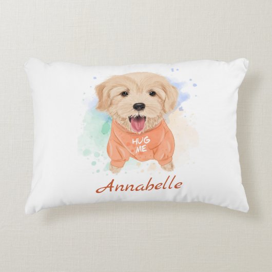 Persoonlijke Golden Retriever Nursery Kind Room Accent Kussen (Voorkant)