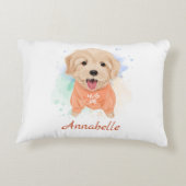 Persoonlijke Golden Retriever Nursery Kind Room Accent Kussen (Achterkant)