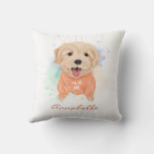 Persoonlijke Golden Retriever Nursery Kind Room Kussen (Achterkant)