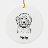 Persoonlijke Goldendoodle Hond Kerstmis Keramisch Ornament (Voorkant)