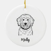 Persoonlijke Goldendoodle Hond Kerstmis Keramisch Ornament (Achterkant)