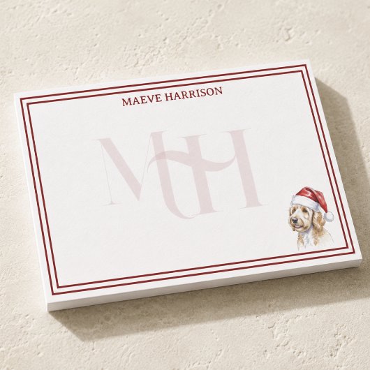Persoonlijke Goldendoodle Kerstmonogram Post-it® Notes