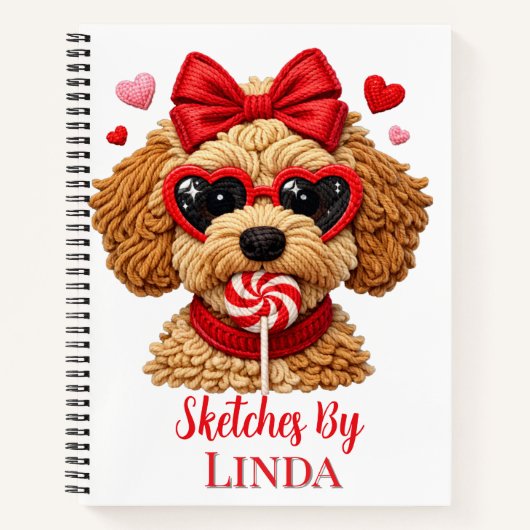 Persoonlijke Goldendoodle-schets voor kinderen  Notitieboek (Voorkant)