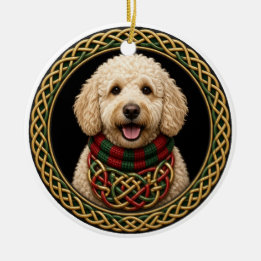 Persoonlijke Goldendoodle Sjaal Keltische Knoop Keramisch Ornament