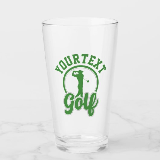 Persoonlijke Golf ADD NAAM Retro Pro Golfer Swing Glas (Voorkant)