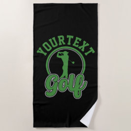 Persoonlijke Golf ADD NAAM Retro Pro Golfer Swing Strandlaken