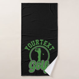 Persoonlijke Golf ADD NAME Retro Pro Golfer Swing Bad Handdoek