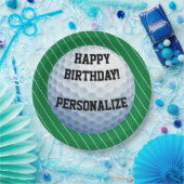Persoonlijke Golf Ball Happy Birthday Papieren Bordje (Feest)