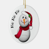 Persoonlijke Golf Ball Snowman Santa Keramisch Ornament (Rechts)