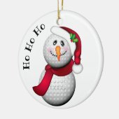 Persoonlijke Golf Ball Snowman Santa Keramisch Ornament (Links)
