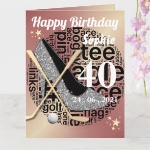 Persoonlijke Golf Birthday Card voor dames Kaart