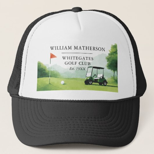 Persoonlijke Golf Buggy Clubnaam Trucker Pet (Voorkant)