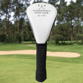 Persoonlijke Golf Club Name Black and White Golfheadcover