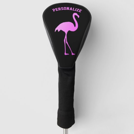 Persoonlijke golf driver hoes met roze flamingo golfheadcover (Voorkant)