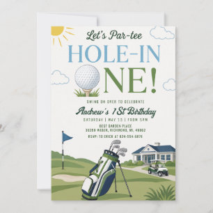 Persoonlijke Golf Eerste Verjaardag Kaart