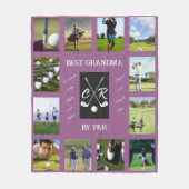 Persoonlijke Golf Grandparent Dad Ma Fototekst Fleece Deken (Voorkant)