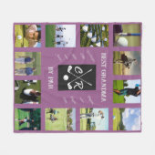 Persoonlijke Golf Grandparent Dad Ma Fototekst Fleece Deken (Voorkant (Horizontaal))